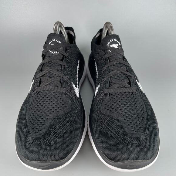 Nike Free RN Flyknit Women's Size 9.5 Black White Running Sneakers Athletic Shoe - Picture 2 of 9